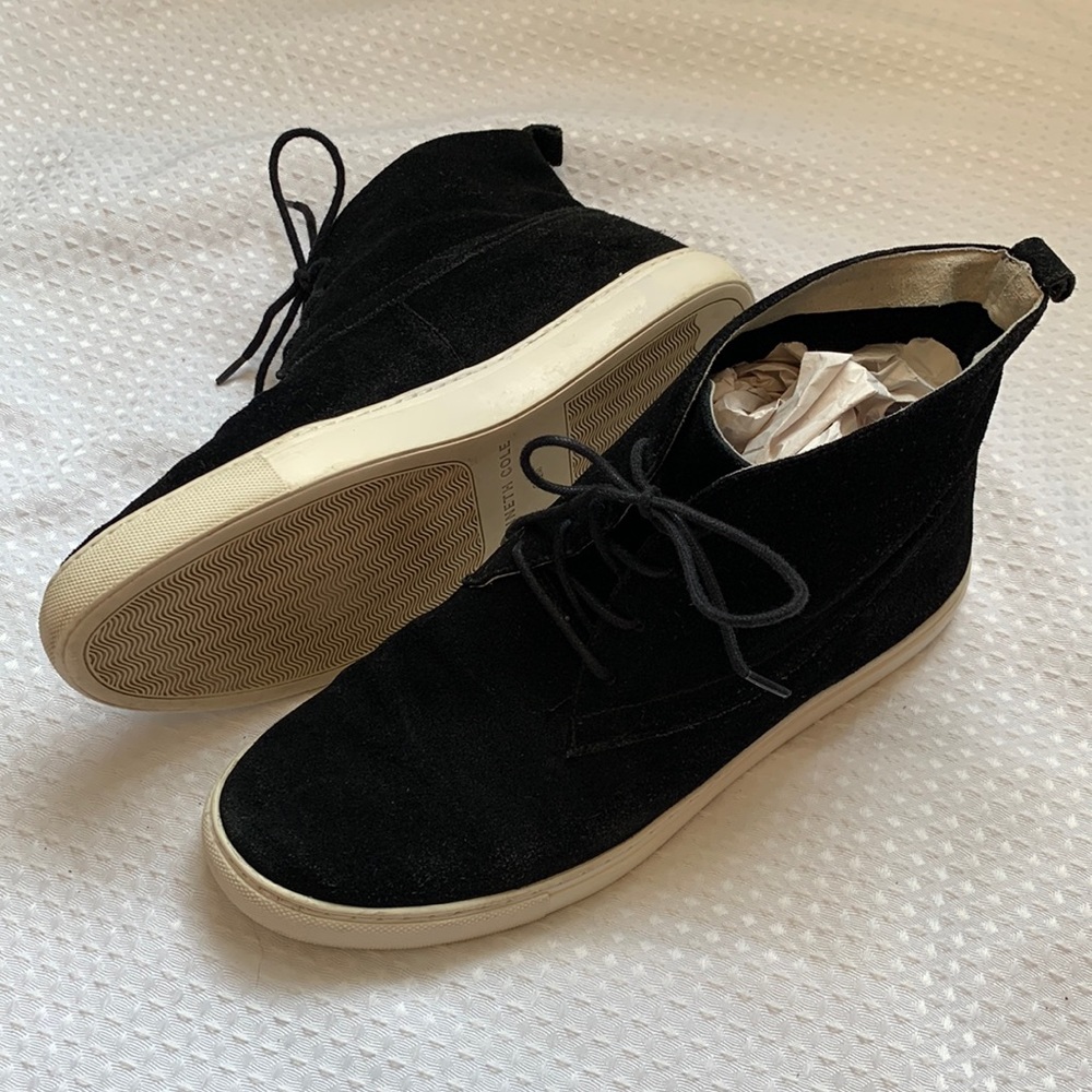 Kenneth Cole genuine Suede black leather sneakers 8.5